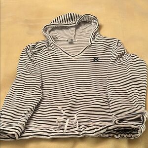 Striped Navy and White Hoodie Celebrity Cruises Large